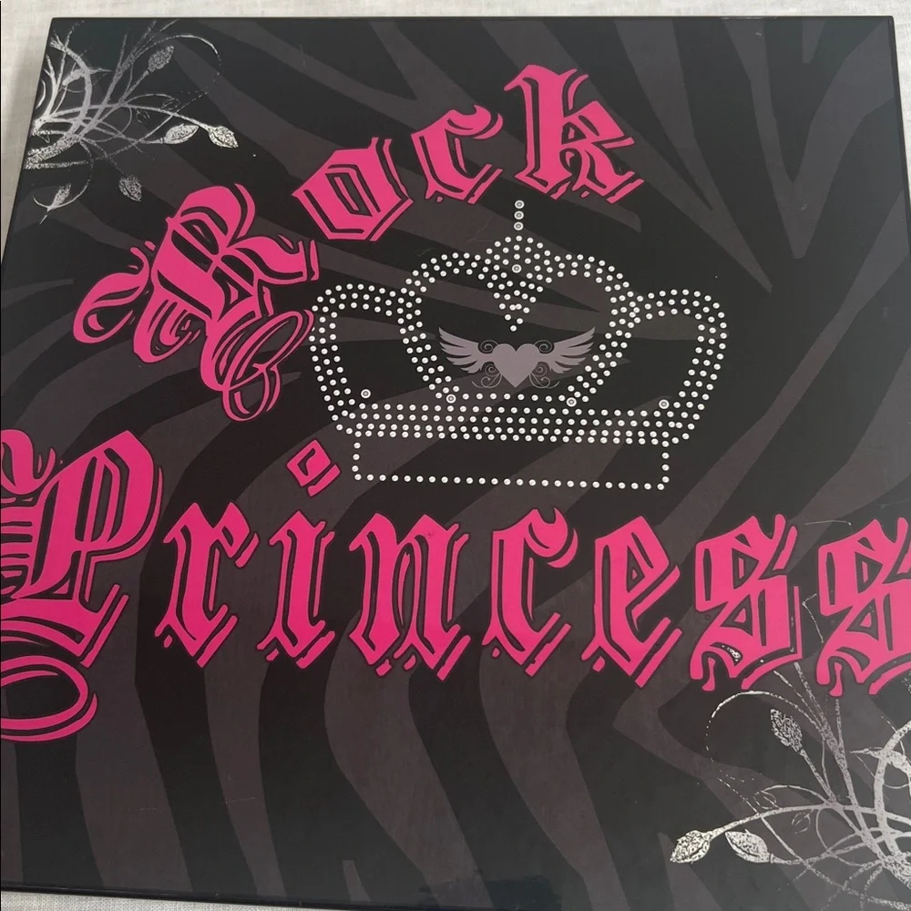 🌞 Rock Princess Canvas Wall Art Decor - Black & Barbiecore Pink 12” x 12”